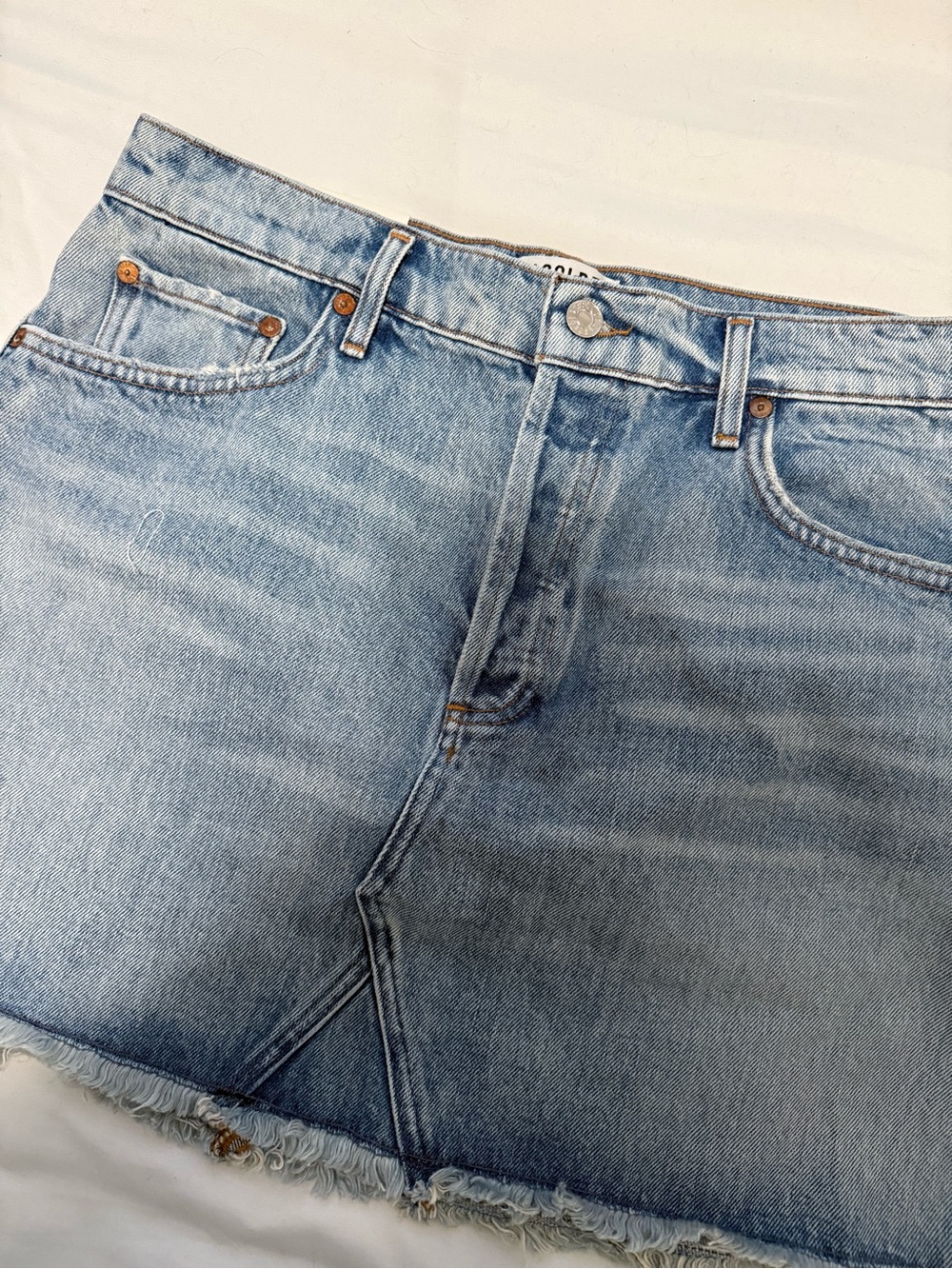 Agolde Light Blue Denim Mini Skirt size 32